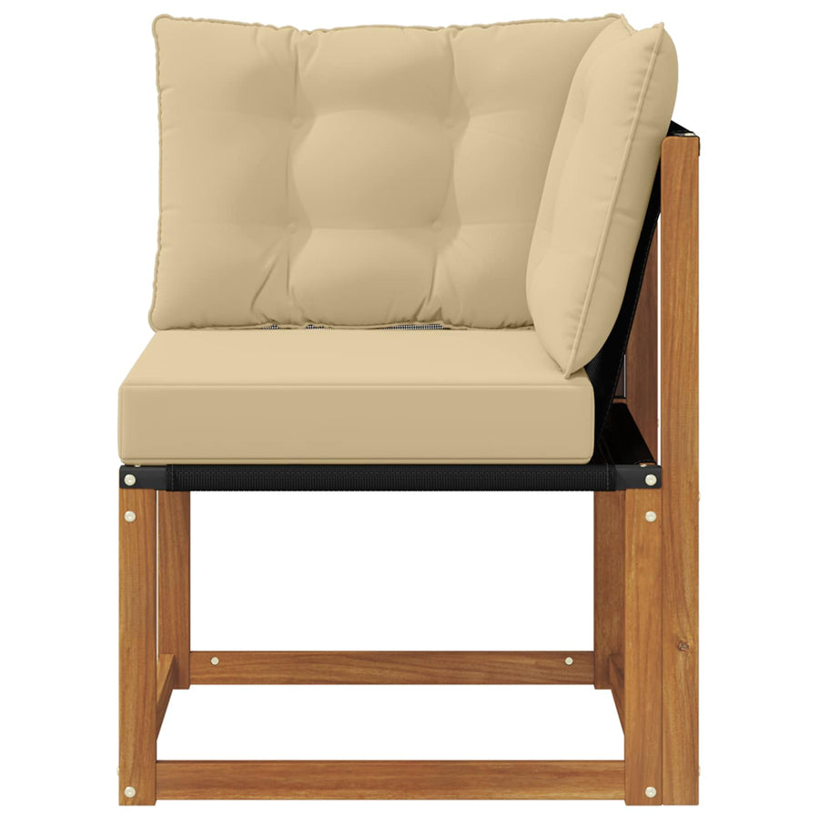 Buiten Hoek Sofa Massief acaciahout en textilene stof Naturel