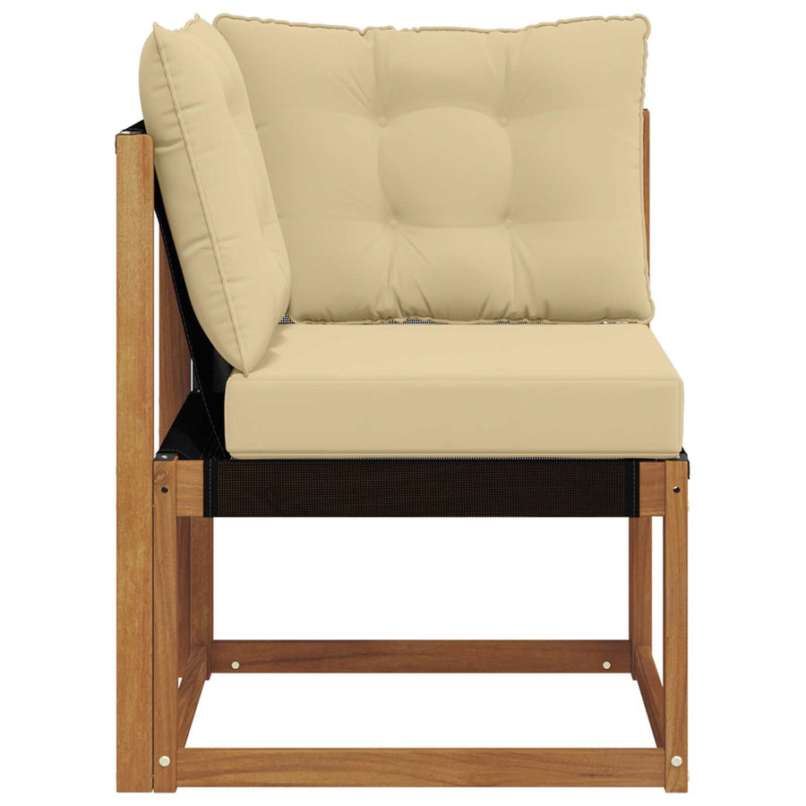 Buiten Hoek Sofa Massief acaciahout en textilene stof Naturel
