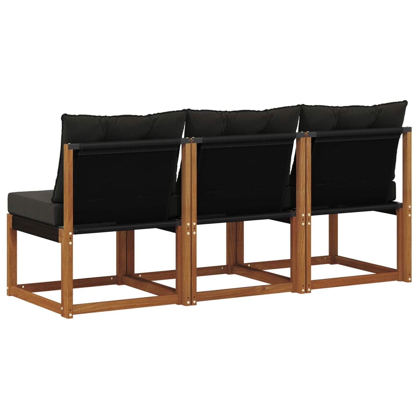 3 Stuk Buitenzitmiddelsofa Massief acaciahout en textilene stof