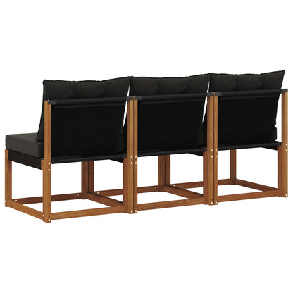 3 Stuk Buitenzitmiddelsofa Massief acaciahout en textilene stof