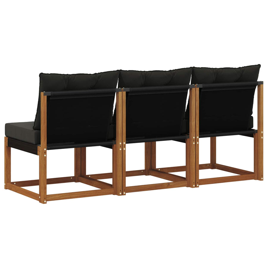 3 Stuk Buitenzitmiddelsofa Massief acaciahout en textilene stof