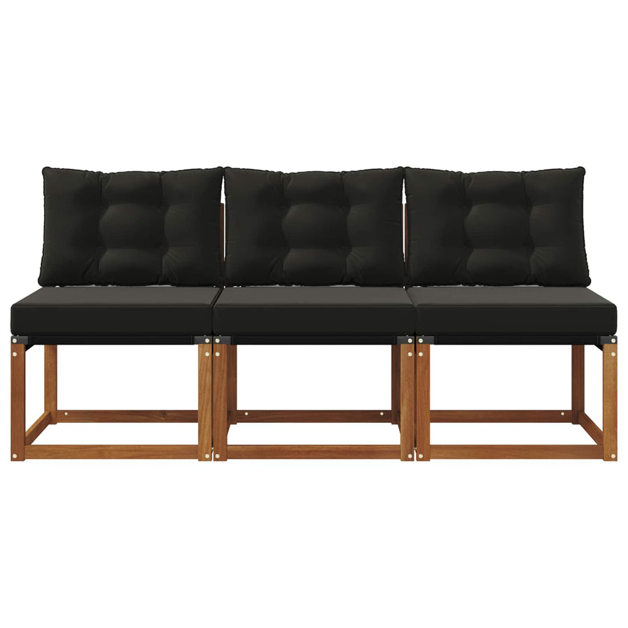 3 Stuk Buitenzitmiddelsofa Massief acaciahout en textilene stof