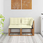 Outdoor Middle and Corner Sofa with Cushion 2 Piece Natural