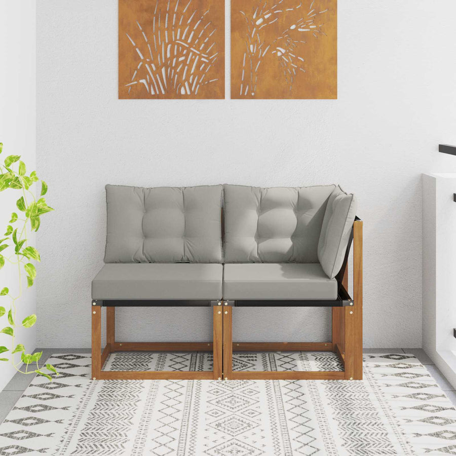 Outdoor Midden- en Hoeksalon met kussen 2 Stuk Naturel