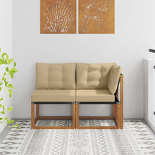 Outdoor Midden- en Hoeksalon met kussen 2 Stuk Naturel