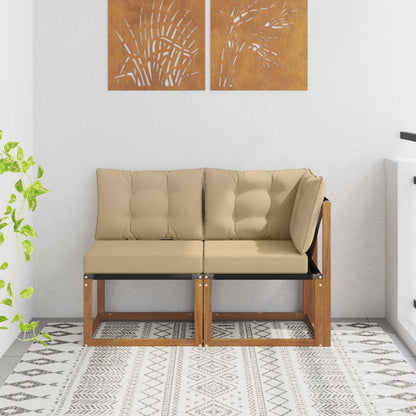 Outdoor Midden- en Hoeksalon met kussen 2 Stuk Naturel