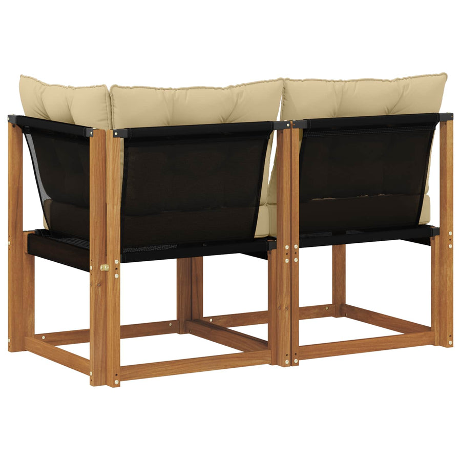 Outdoor Midden- en Hoeksalon met kussen 2 Stuk Naturel