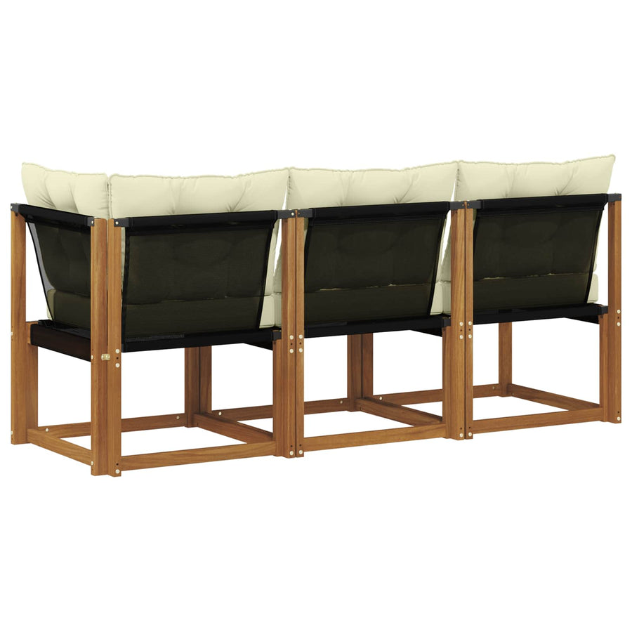 Outdoor Midden- en Hoeksalon met kussen 3 Stuk Naturel