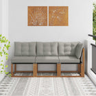 Outdoor Middle and Corner Lounge Set with Cushion 3 Piece Natural