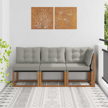 Outdoor Midden- en Hoeksalon met kussen 3 Stuk Naturel