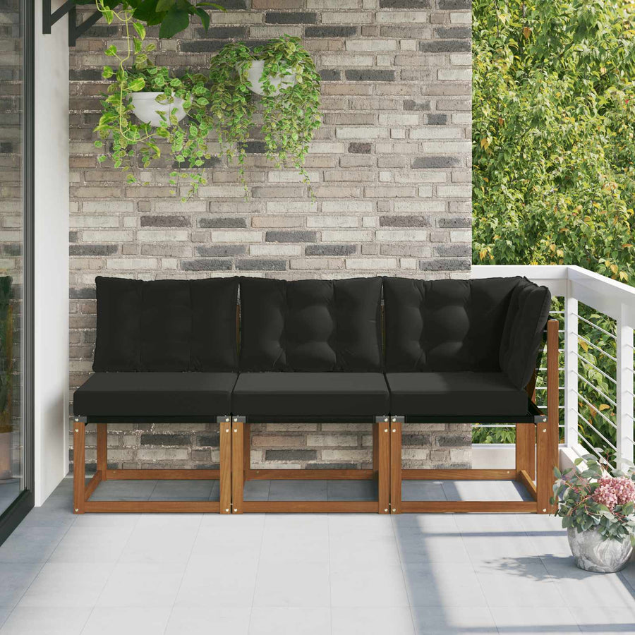 Outdoor Midden- en Hoeksalon met kussen 3 Stuk Naturel