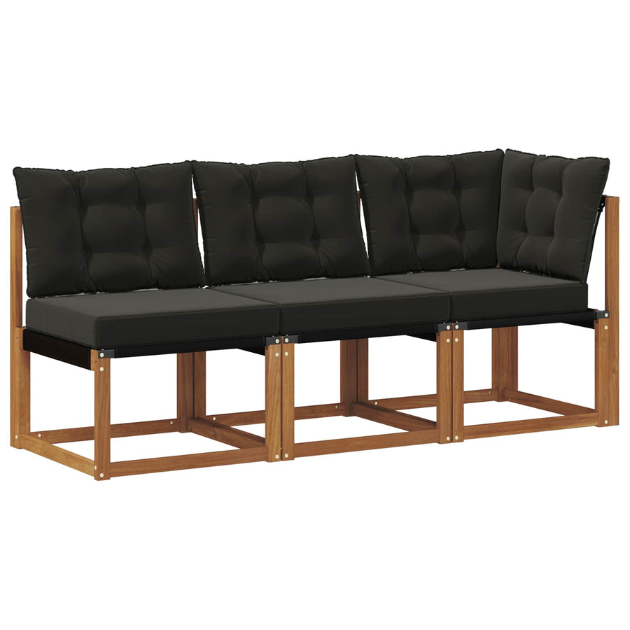 Outdoor Midden- en Hoeksalon met kussen 3 Stuk Naturel