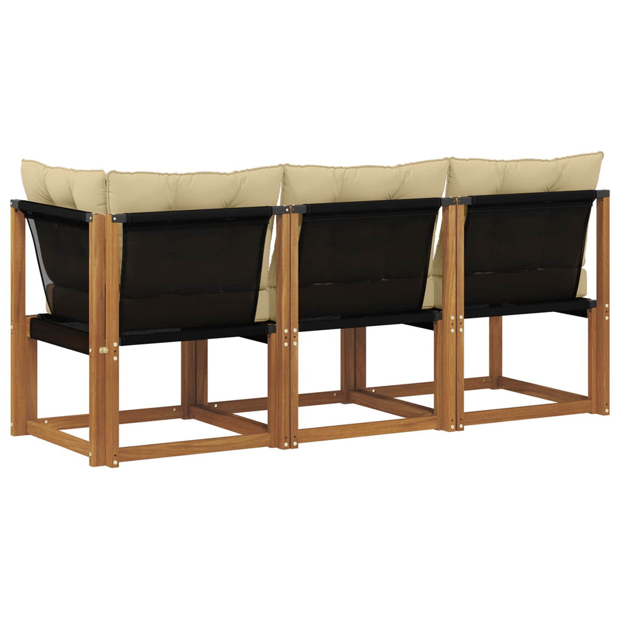 Outdoor Midden- en Hoeksalon met kussen 3 Stuk Naturel