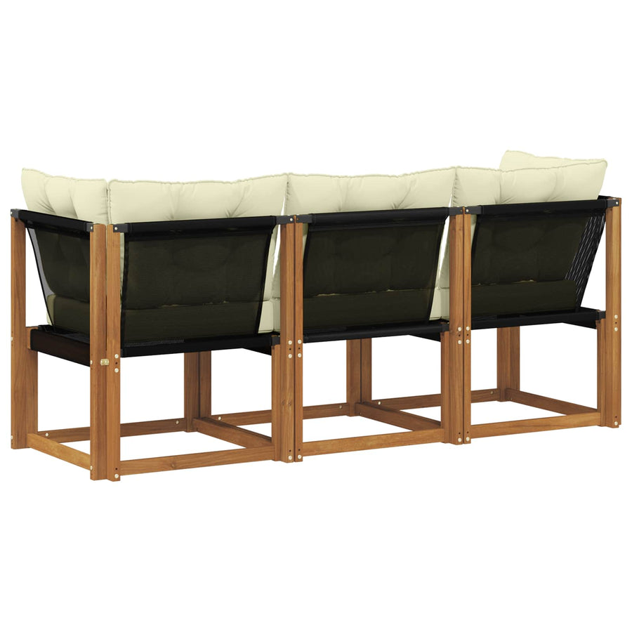 Outdoor Midden- en Hoeksalon met kussen 3 Stuk Naturel