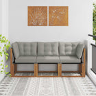 Modulaire hoeksalon massief acaciahout naturel 185,5x63x73 cm