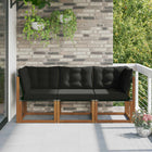 Modulaire loungeset massief acaciahout naturel 185,5x63x73 cm