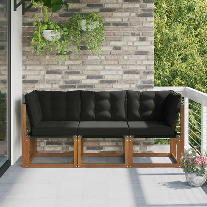 Outdoor Midden- en Hoeksalon met kussen 3 Stuk Naturel