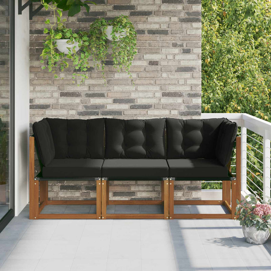 Outdoor Midden- en Hoeksalon met kussen 3 Stuk Naturel