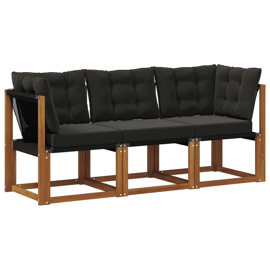Outdoor Midden- en Hoeksalon met kussen 3 Stuk Naturel