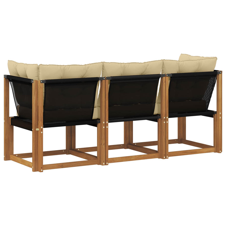 Outdoor Midden- en Hoeksalon met kussen 3 Stuk Naturel