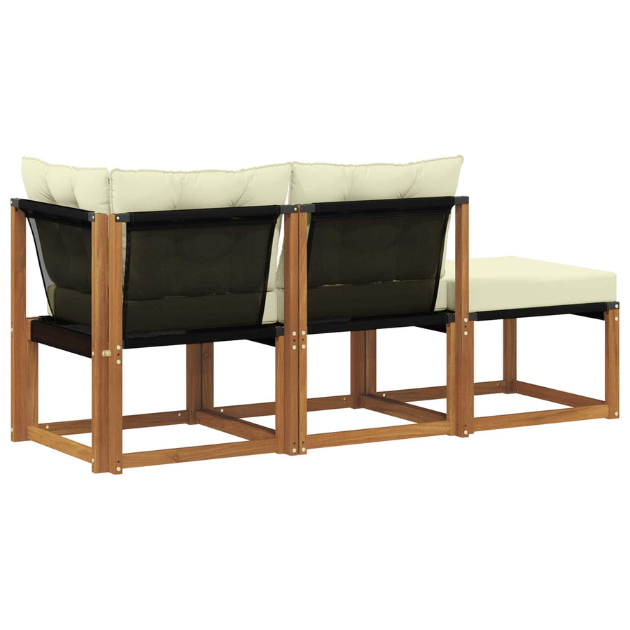 Modulaire buitensofa eenheden met kussen 3 Stuk Naturel