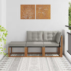 Modular Outdoor Sofa Units with Cushion 3 Piece Natural