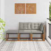 Modulaire loungeset massief acaciahout naturel 3-delig