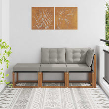 Modulaire buitensofa eenheden met kussen 3 Stuk Naturel