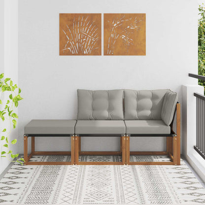Modulaire buitensofa eenheden met kussen 3 Stuk Naturel