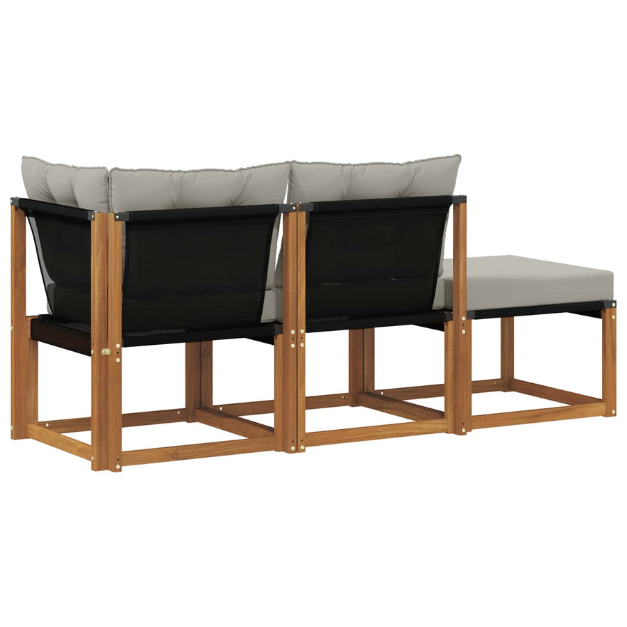 Modulaire buitensofa eenheden met kussen 3 Stuk Naturel