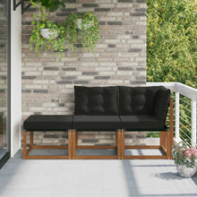 Modulaire buitensofa eenheden met kussen 3 Stuk Naturel