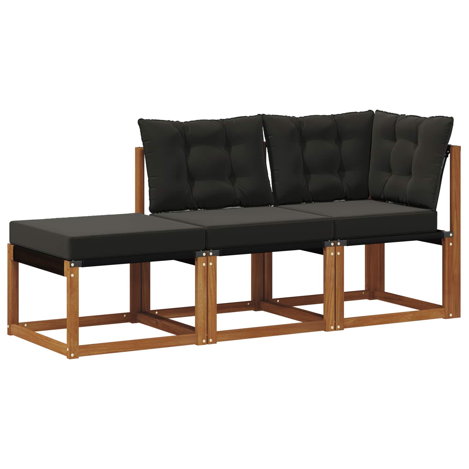 Modulaire buitensofa eenheden met kussen 3 Stuk Naturel