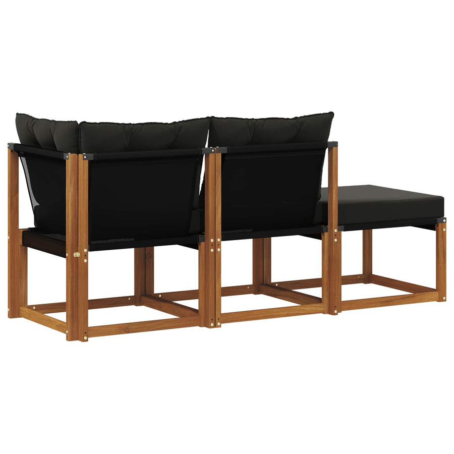 Modulaire buitensofa eenheden met kussen 3 Stuk Naturel