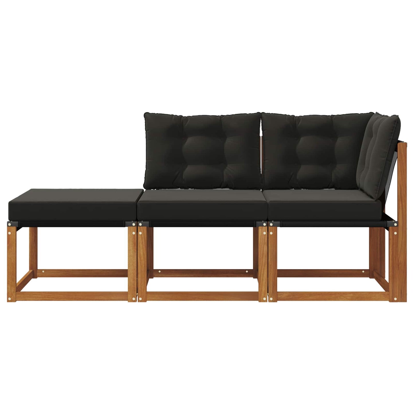 Modulaire buitensofa eenheden met kussen 3 Stuk Naturel