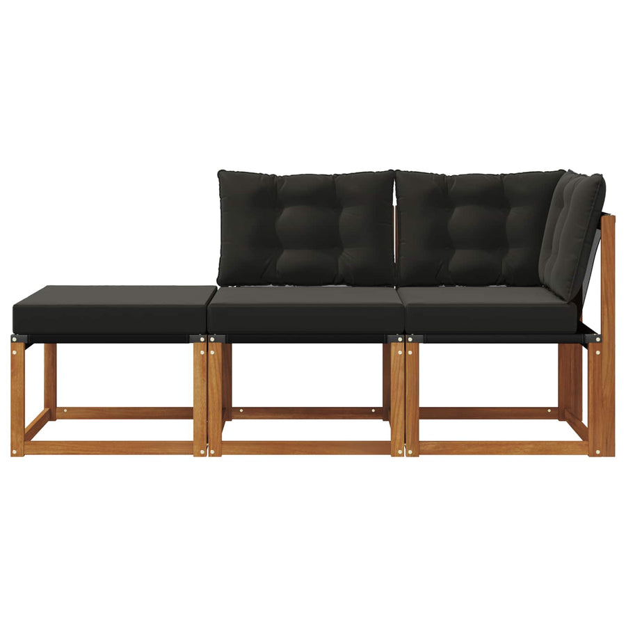 Modulaire buitensofa eenheden met kussen 3 Stuk Naturel