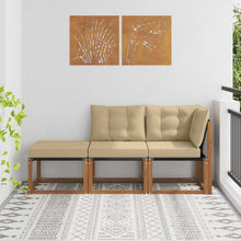 Modulaire buitensofa eenheden 3 Stuk Natuurlijk en Beige