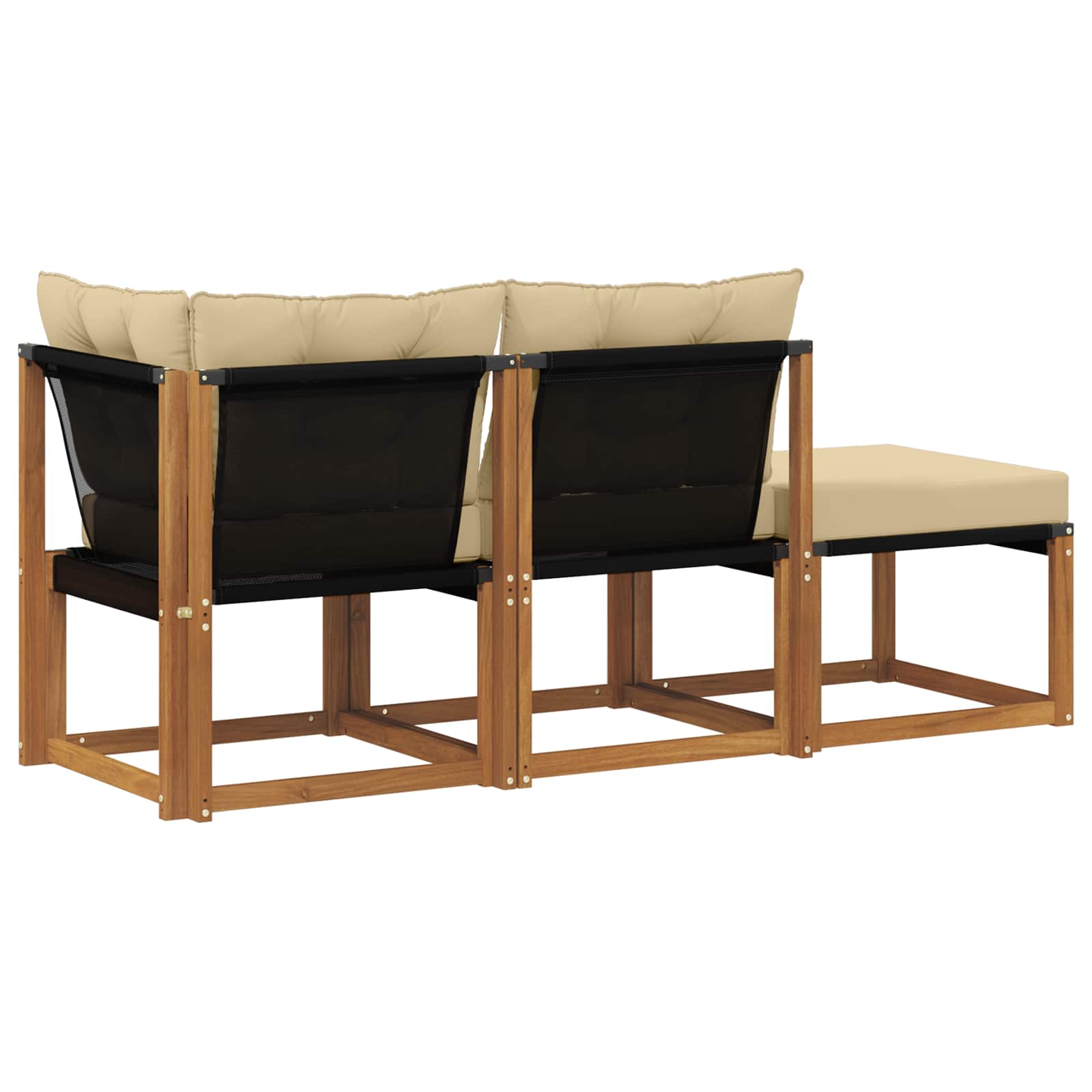 Modulaire buitensofa eenheden 3 Stuk Natuurlijk en Beige