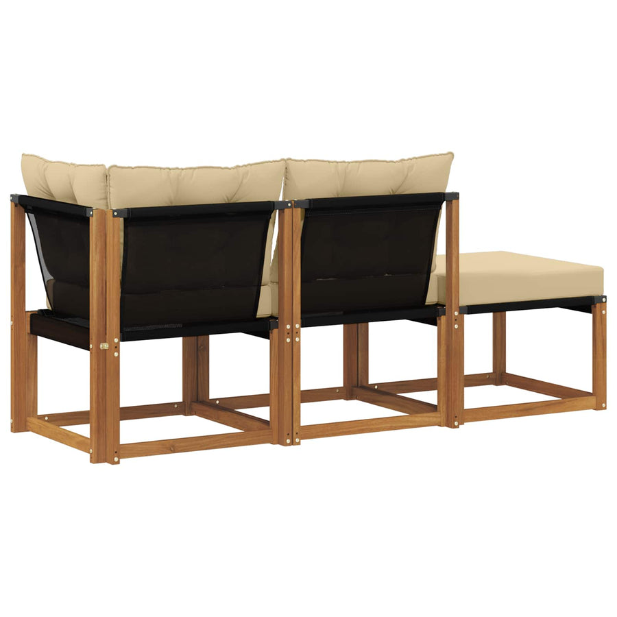 Modulaire buitensofa eenheden 3 Stuk Natuurlijk en Beige
