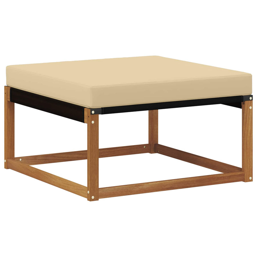 Outdoor Hocker Massief Acaciahout Naturel Natuurlijk en beige