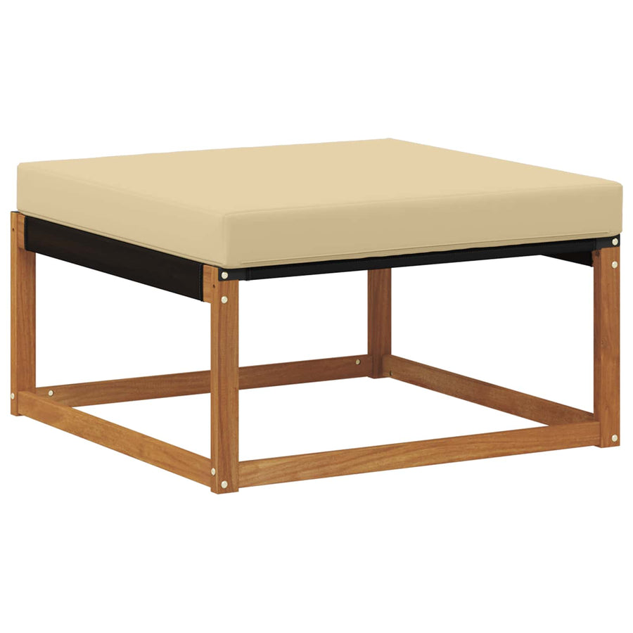 Outdoor Hocker Massief Acaciahout Naturel Natuurlijk en beige