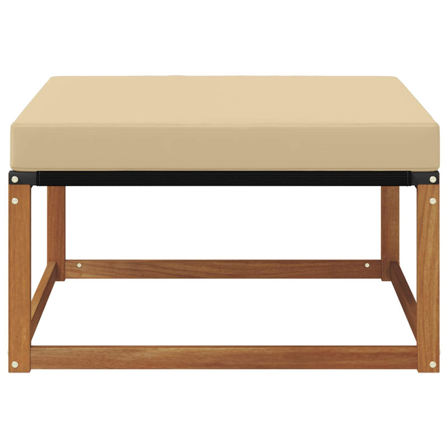 Outdoor Hocker Massief Acaciahout Naturel Natuurlijk en beige