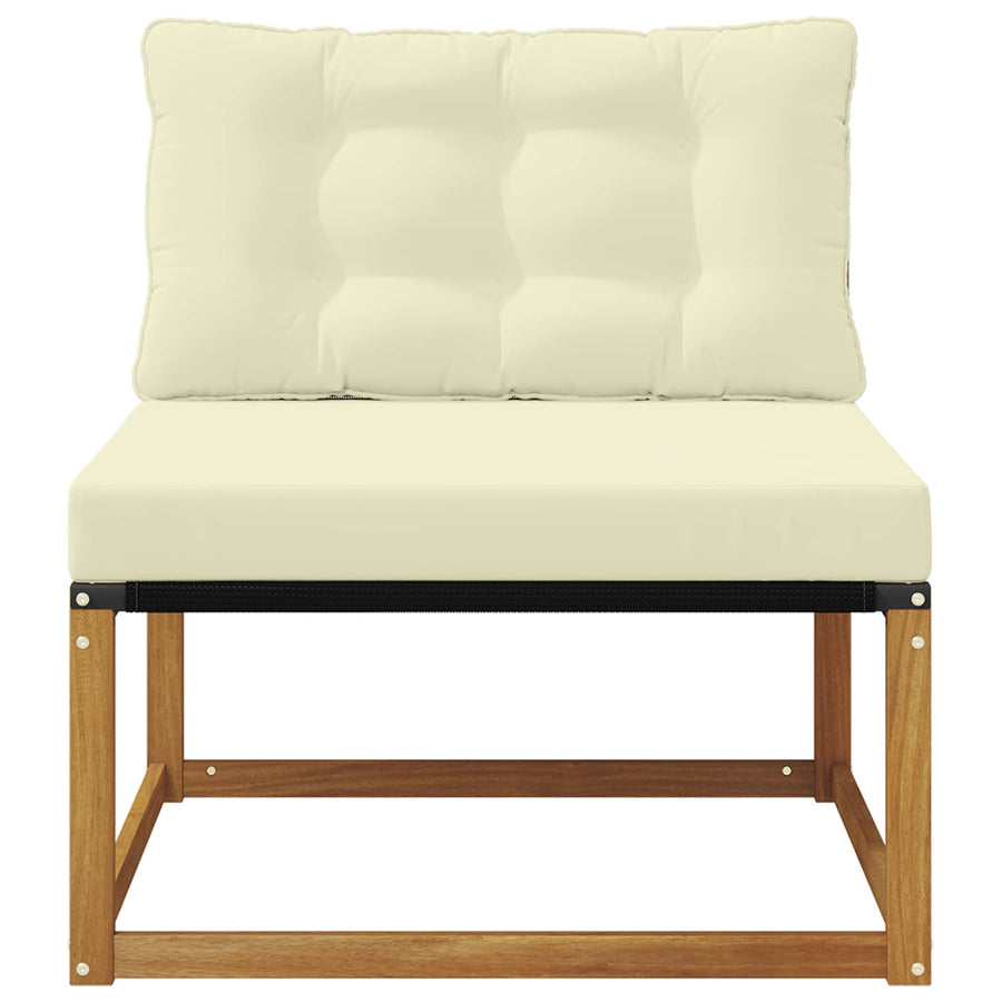 Buiten Midden Sofa Massief Acaciahout Naturel Natuurlijk en crème