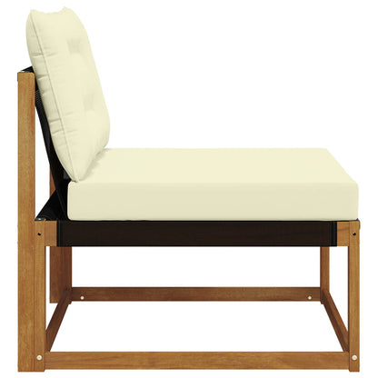 Buiten Midden Sofa Massief Acaciahout Naturel Natuurlijk en crème