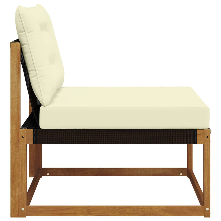 Buiten Midden Sofa Massief Acaciahout Naturel Natuurlijk en crème