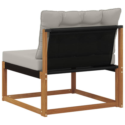 Buiten Midden Sofa Massief Acaciahout Naturel Natuurlijk en lichtgrijs