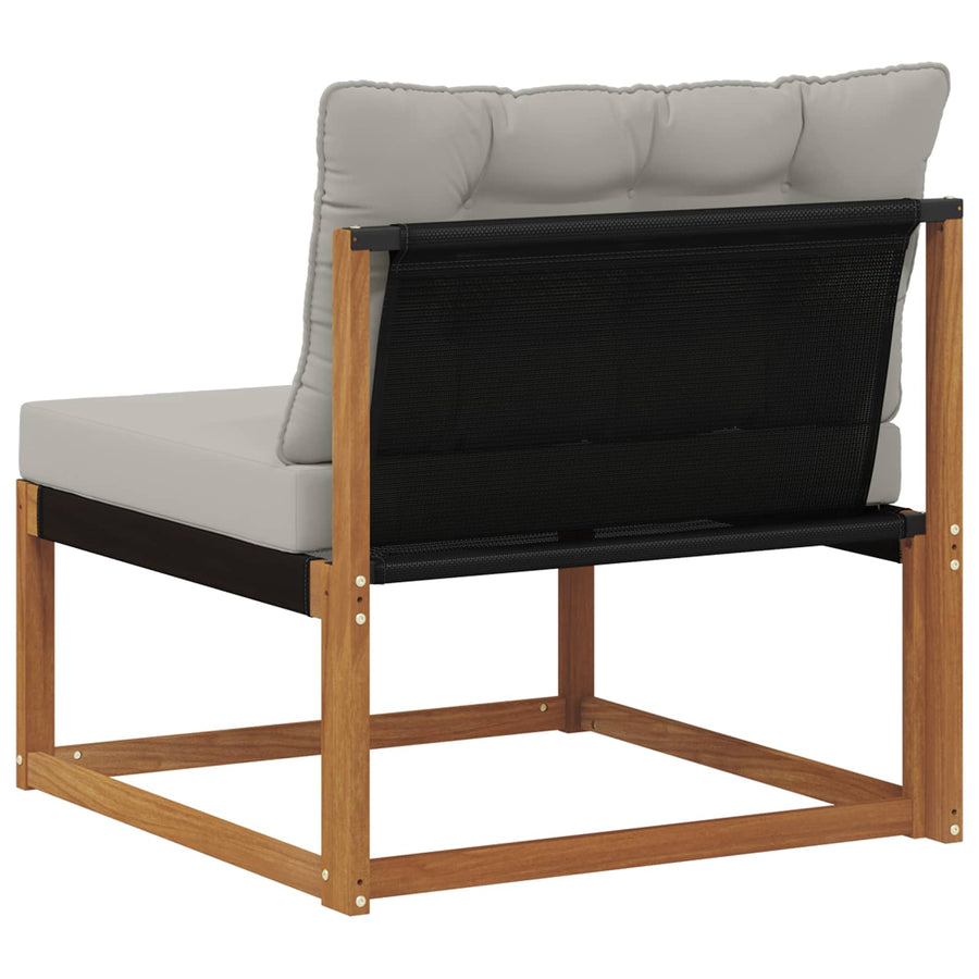 Buiten Midden Sofa Massief Acaciahout Naturel Natuurlijk en lichtgrijs