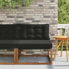 Outdoor Middle Sofa Solid Acacia Wood Natural