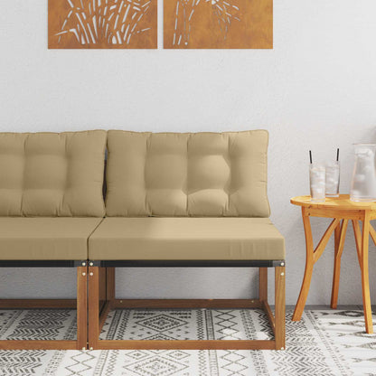Sectie Sofa Eenheden Massief Acaciahout Naturel Natuurlijk en beige