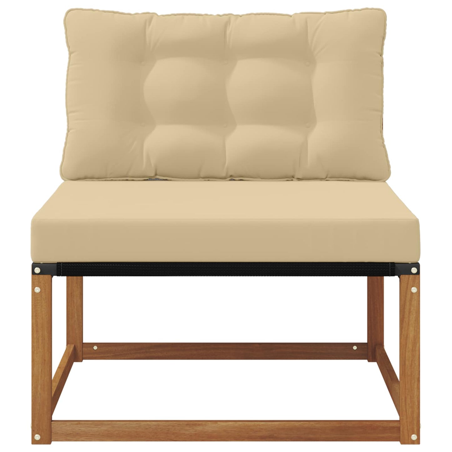 Sectie Sofa Eenheden Massief Acaciahout Naturel Natuurlijk en beige