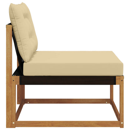 Sectie Sofa Eenheden Massief Acaciahout Naturel Natuurlijk en beige